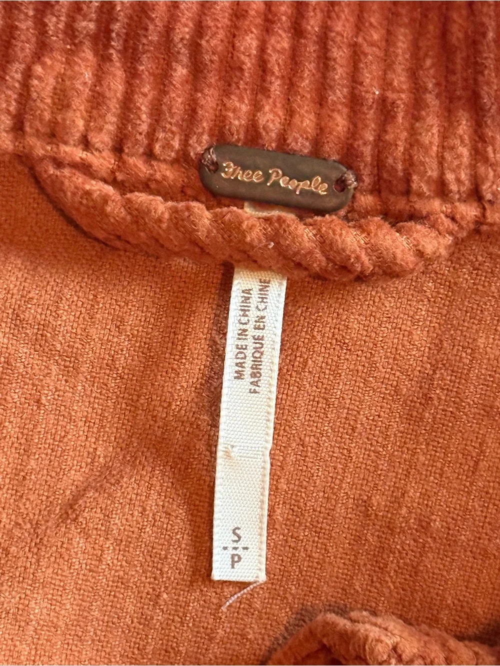 Free People Rust Orange Corduroy Trucker Jacket - Picture 3 of 4